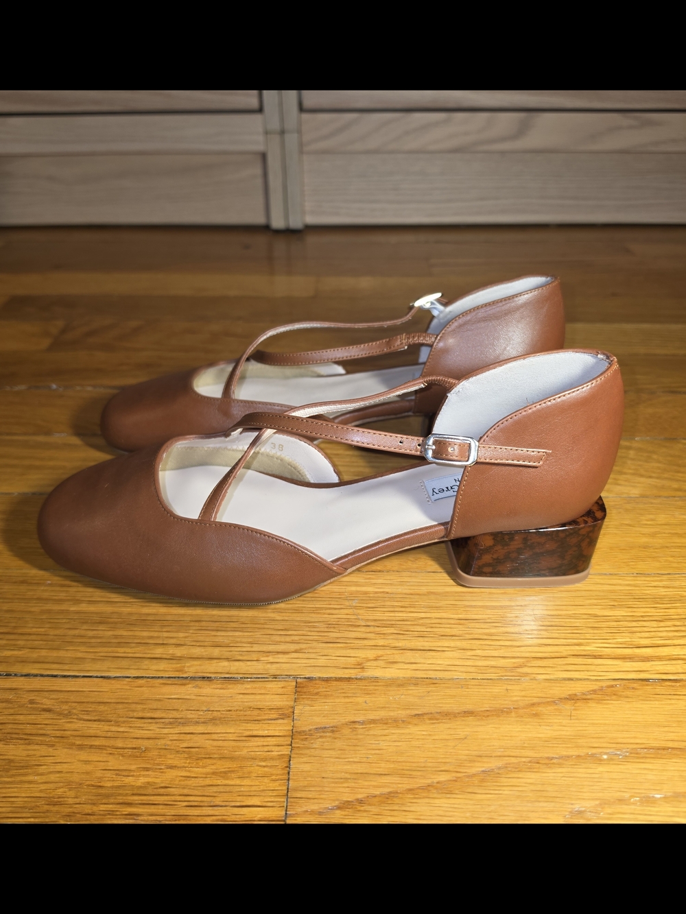 New Sargasso & Grey Fliss Brown Leather Pumps 8W - Picture 6 of 9
